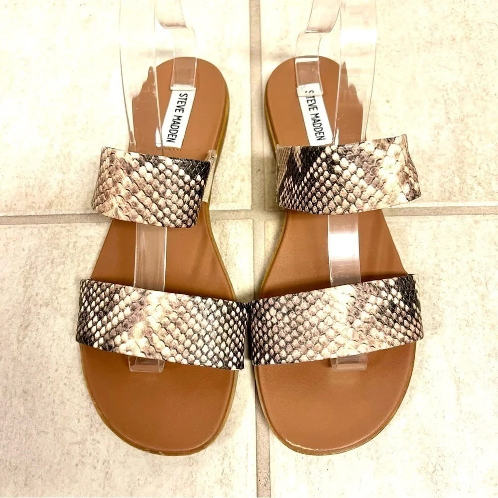 Steve Madden Darrow Dual Woven Snake Slide Sandal N3650 Size 9M